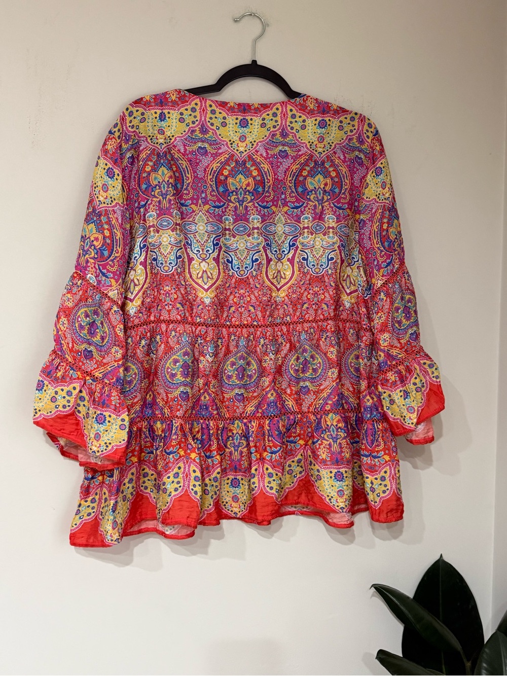 John Mark 1X Colorful Boho Paisley Embroidered Tunic Top - Picture 3 of 7